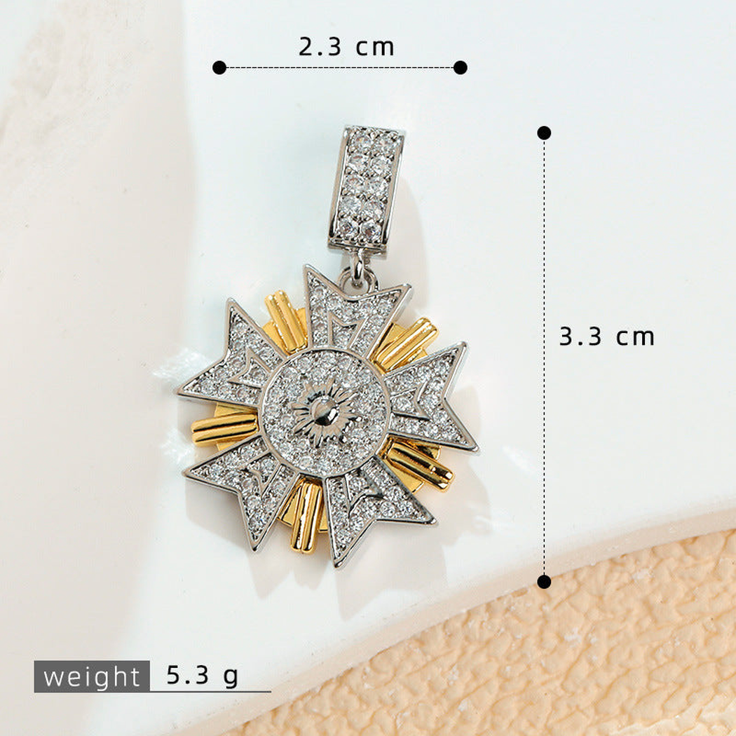 Elvane - Two-Tone Layered Starburst Pendant Only