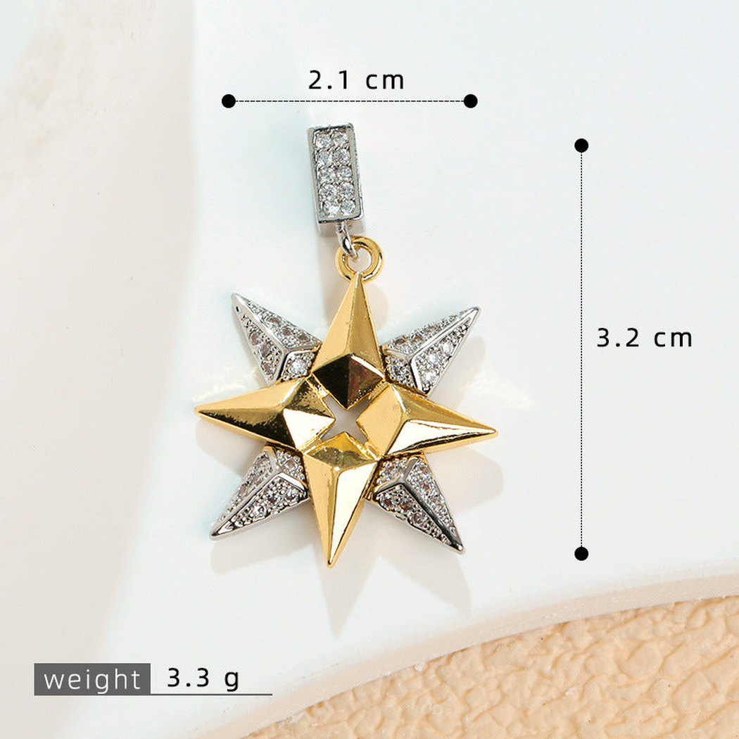 Elvane - Two-Tone Layered Starburst Pendant Only
