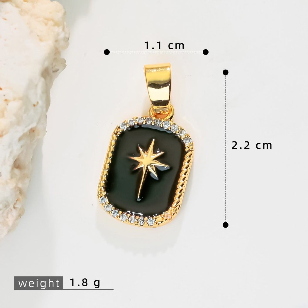 Elvane - Black Star Motif Pendant Only