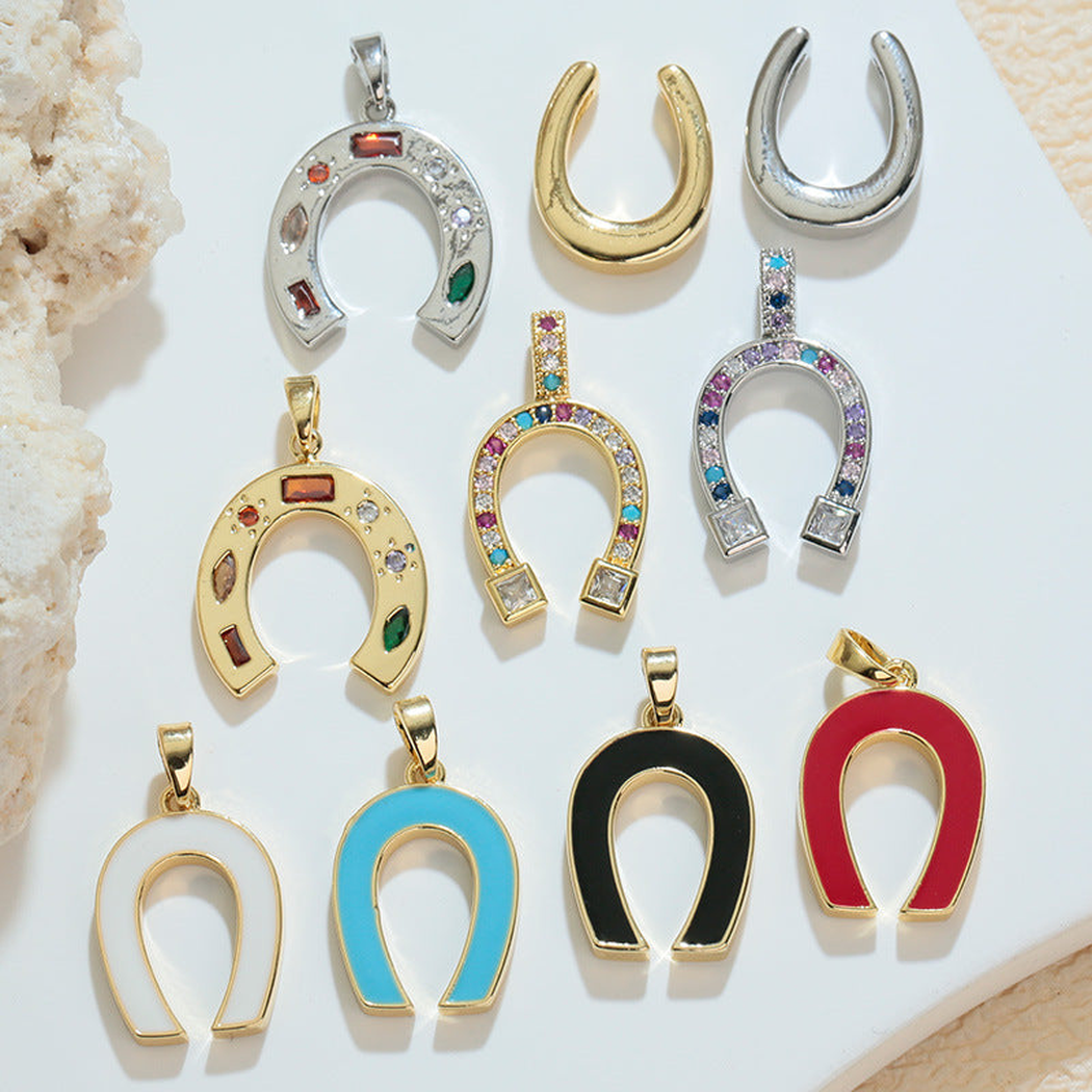 Elvane - Open-Center Horseshoe-Shaped Pendant Only