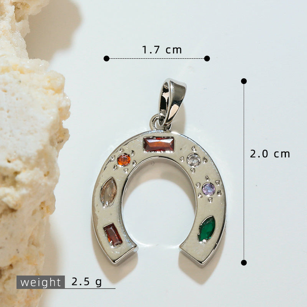 Elvane - Open-Center Horseshoe-Shaped Pendant Only