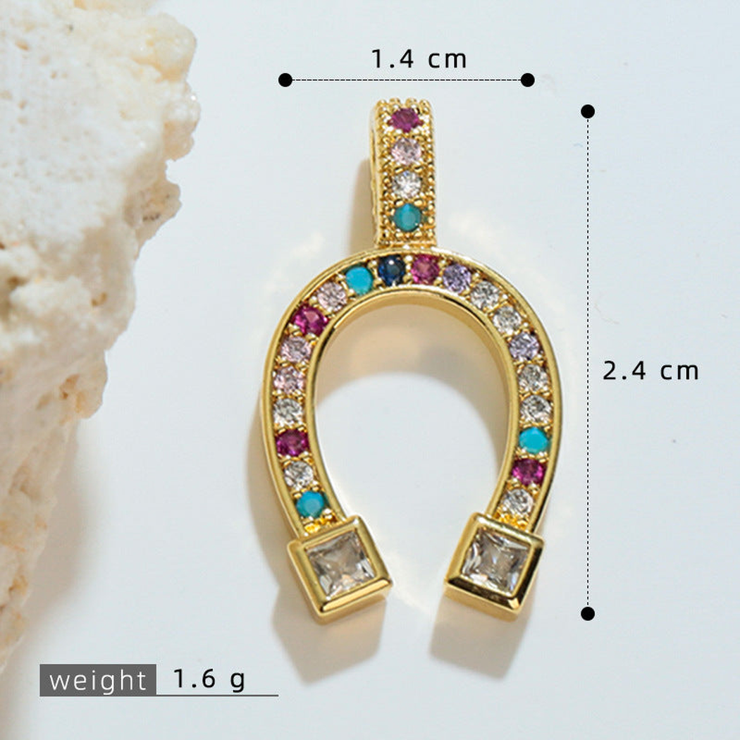 Elvane - Open-Center Horseshoe-Shaped Pendant Only