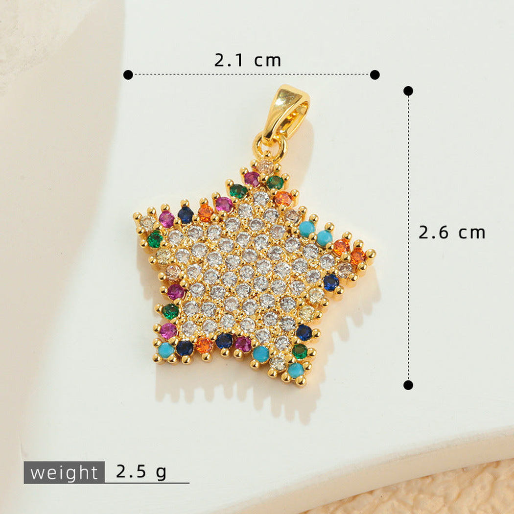 Elvane - Colorful Star Motif Pendant Only
