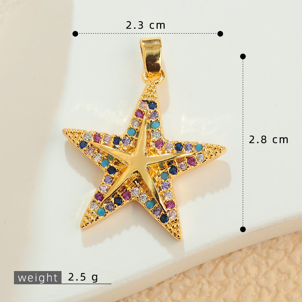 Elvane - Colorful Star Motif Pendant Only