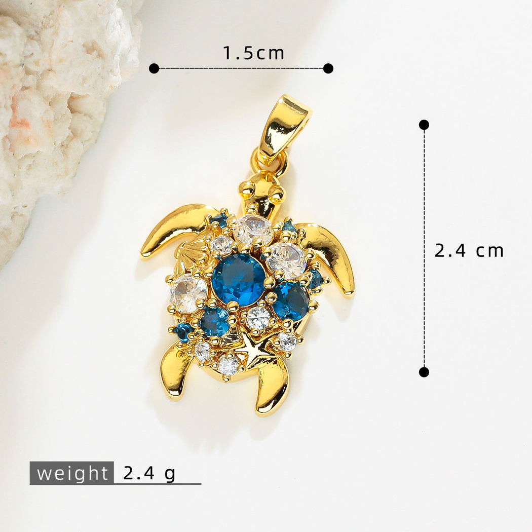 Elvane - Patterned Sea Turtle Pendant Only