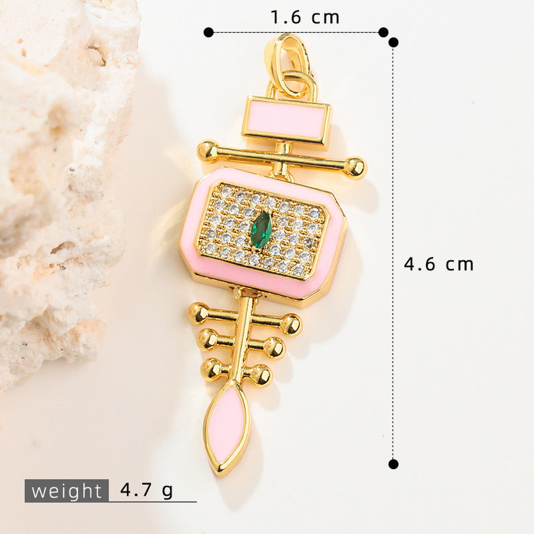 Elvane - Geometric Fishbone-Shaped Pendant Only