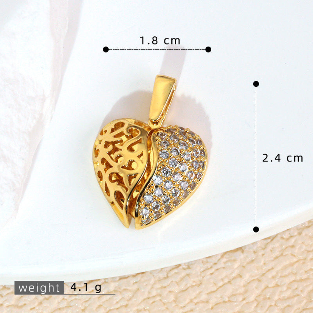 Elvane - Hinged Heart-Shaped Pendant Only