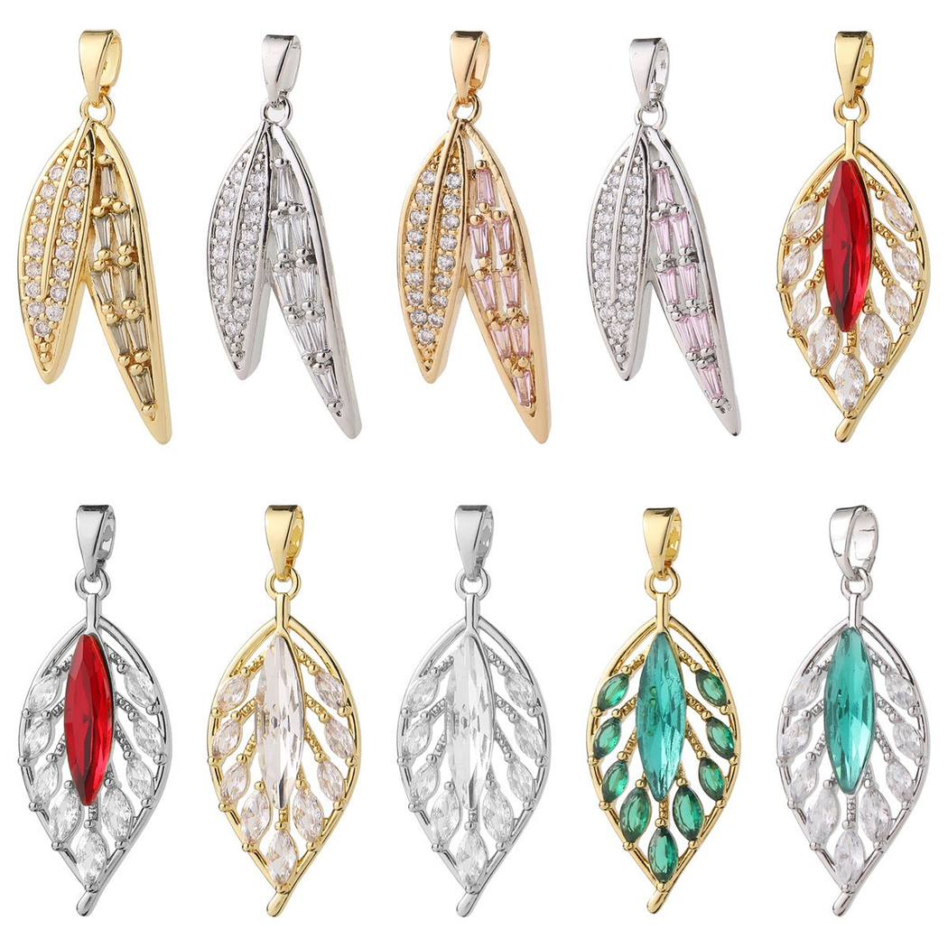 Elvane - Openwork Leaf-Shaped Pendant Only