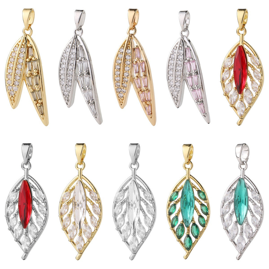 Elvane - Openwork Leaf-Shaped Pendant Only