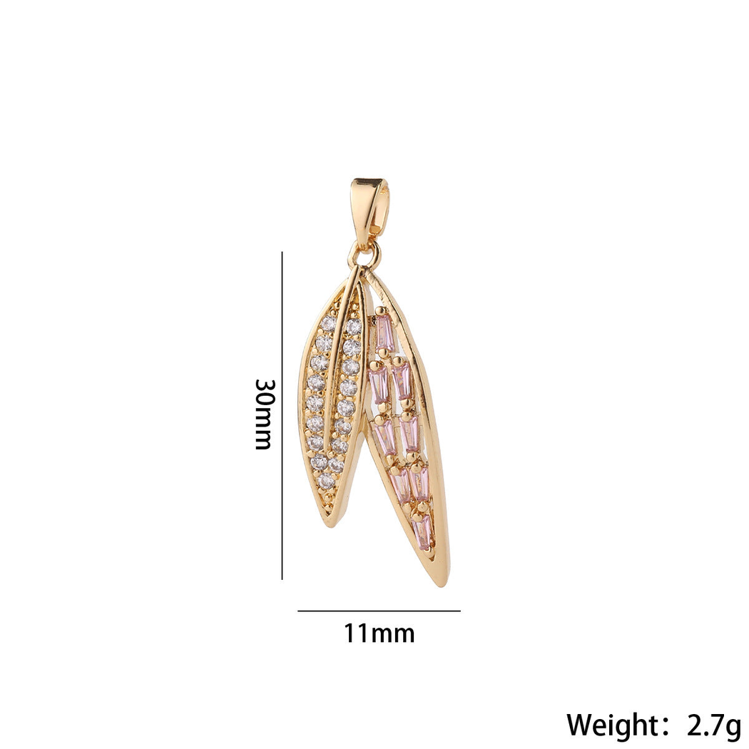 Elvane - Openwork Leaf-Shaped Pendant Only