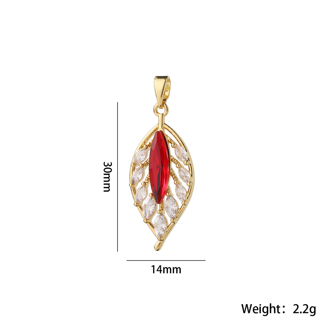 Elvane - Openwork Leaf-Shaped Pendant Only