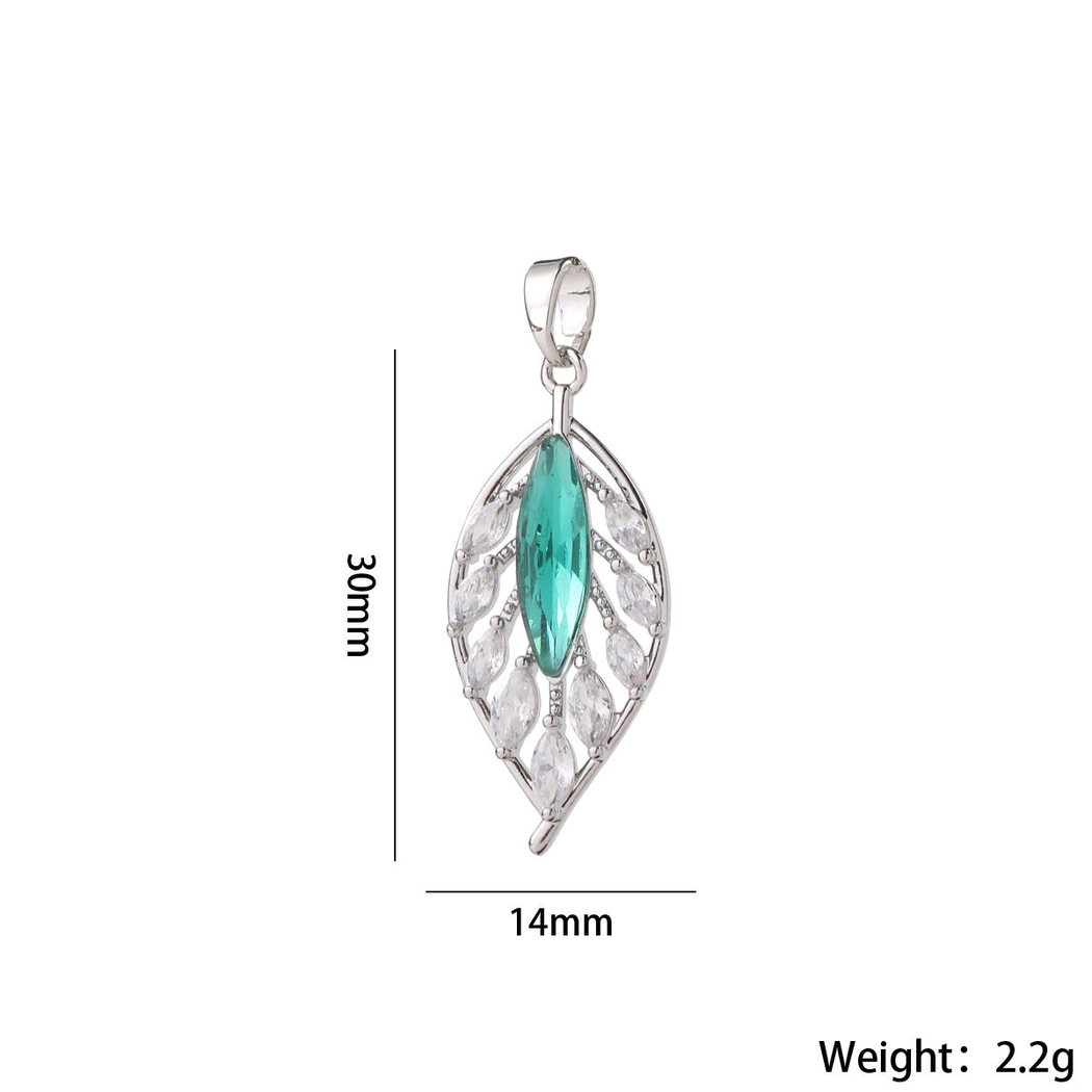 Elvane - Openwork Leaf-Shaped Pendant Only