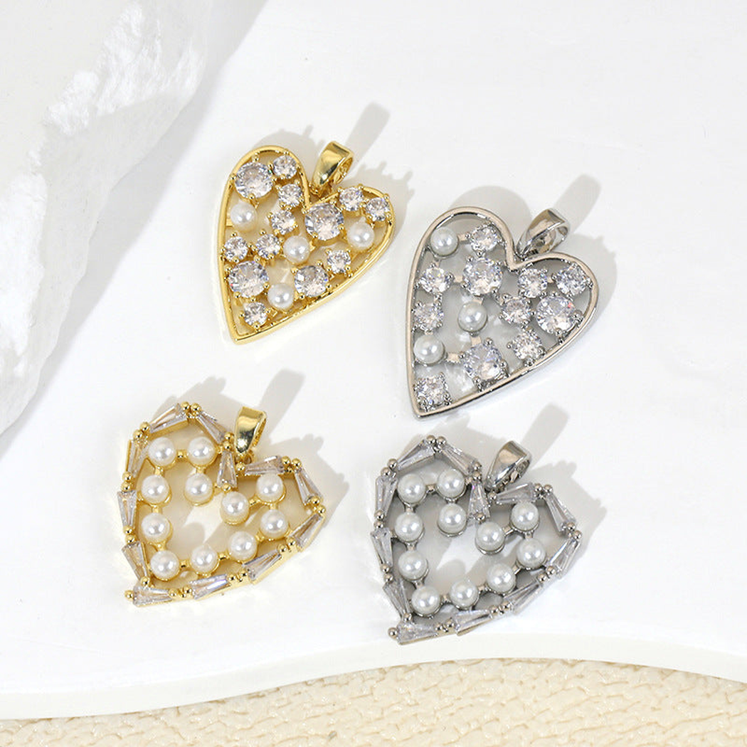 Elvane - Beaded Heart-Shaped Pendant Only