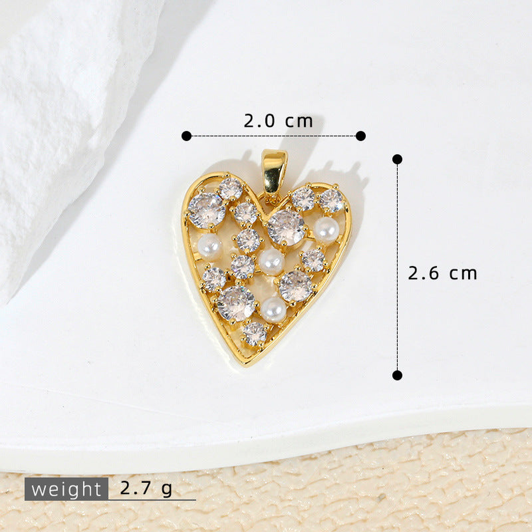 Elvane - Beaded Heart-Shaped Pendant Only