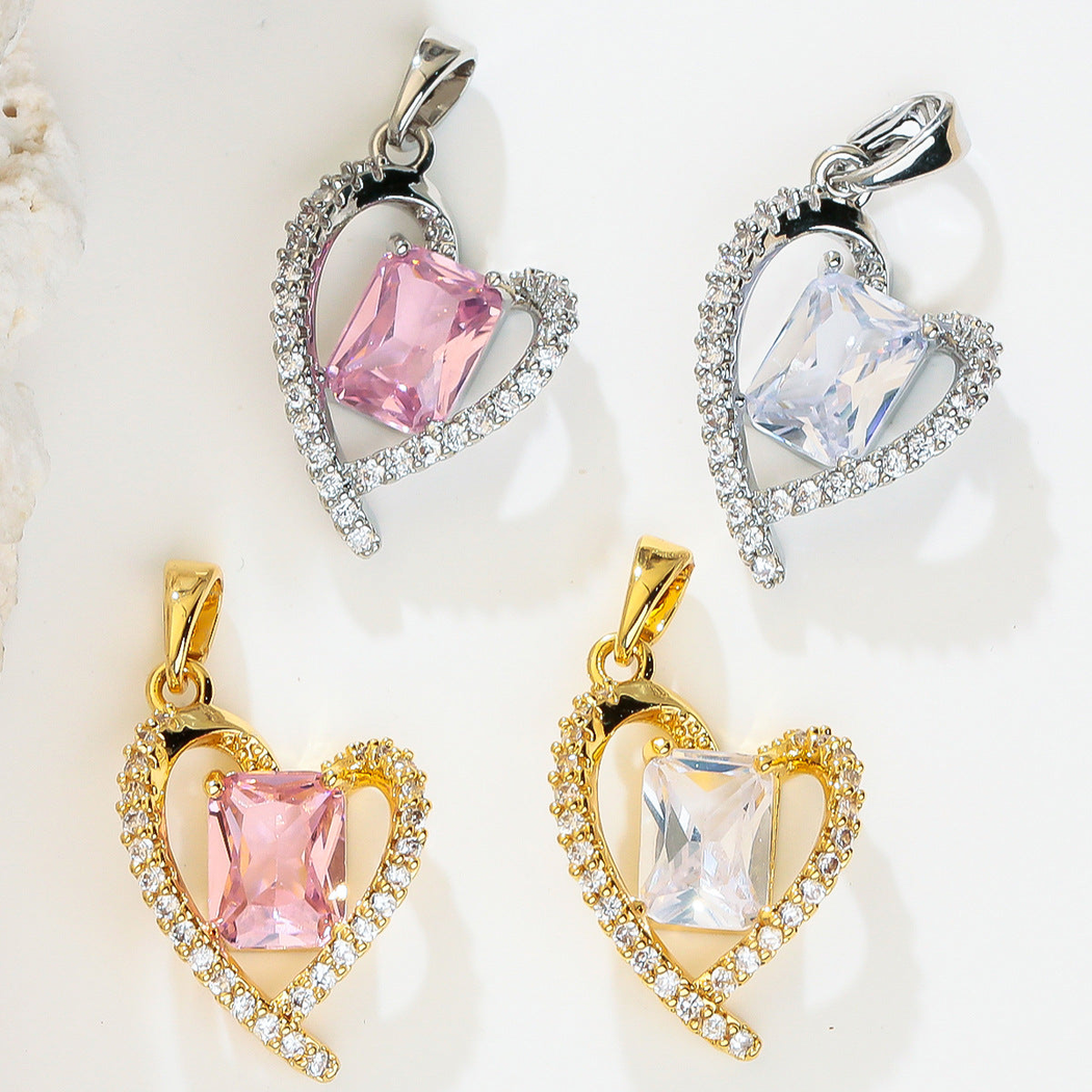 Elvane - Square-Center Open-Heart Pendant Only