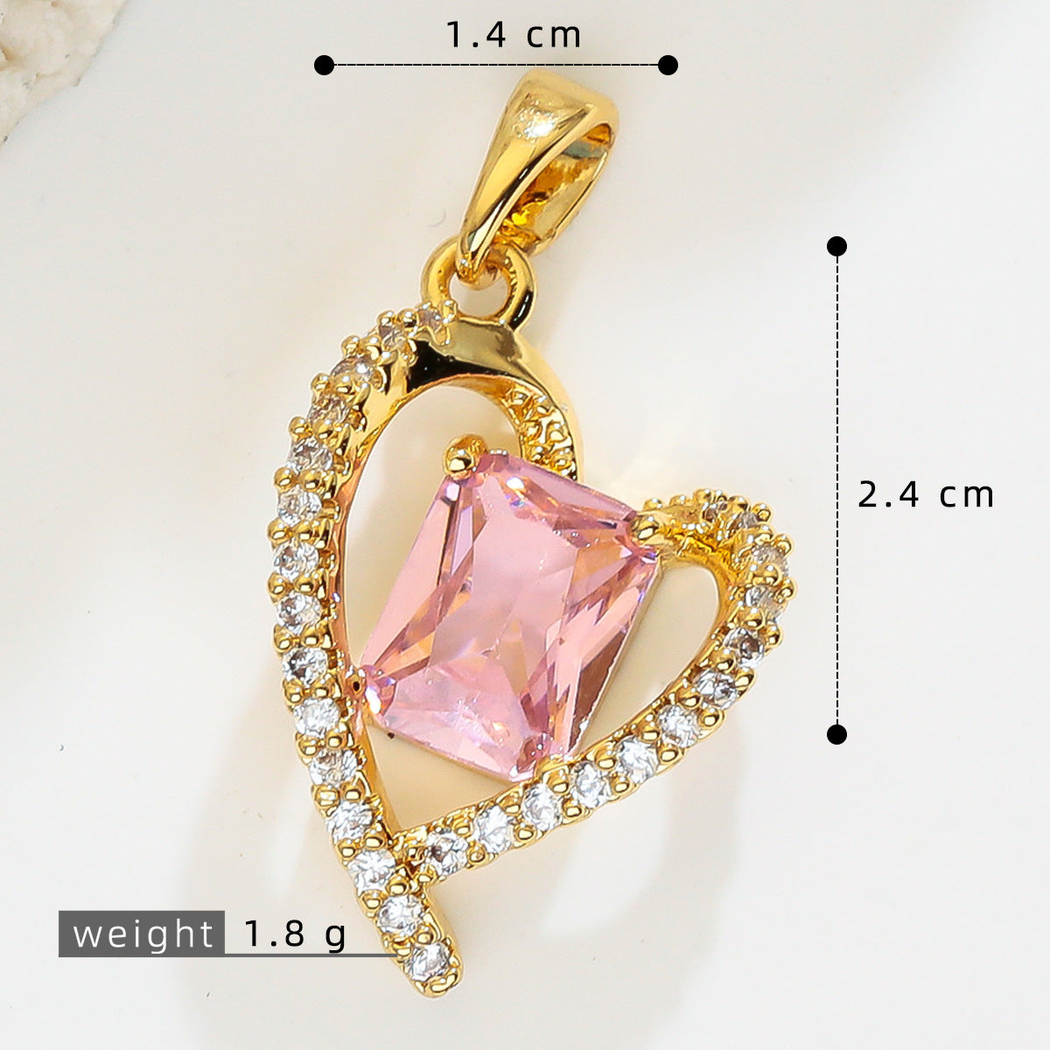 Elvane - Square-Center Open-Heart Pendant Only