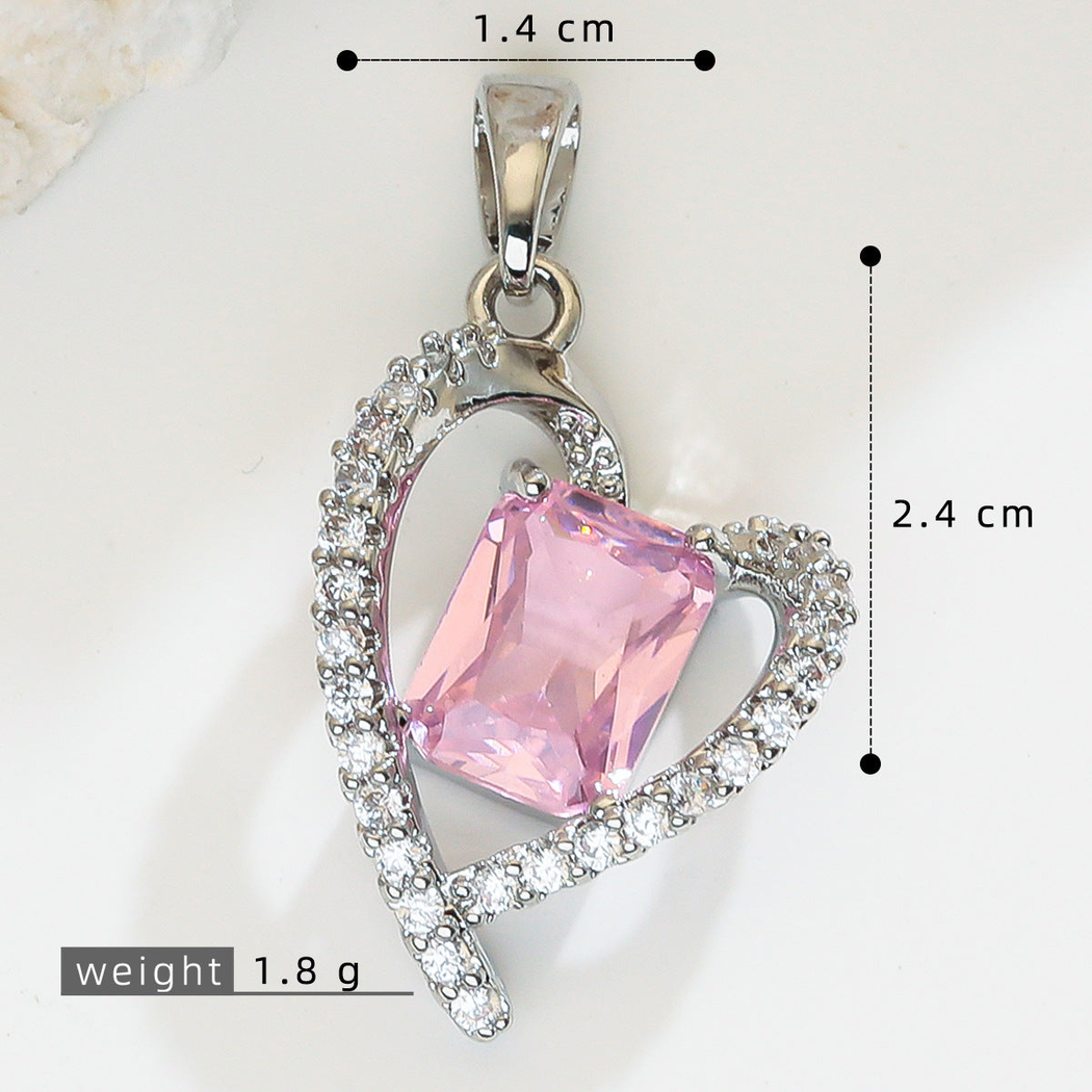 Elvane - Square-Center Open-Heart Pendant Only