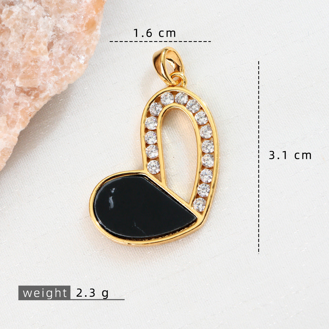 Elvane - Colorblock Open-Heart Pendant Only
