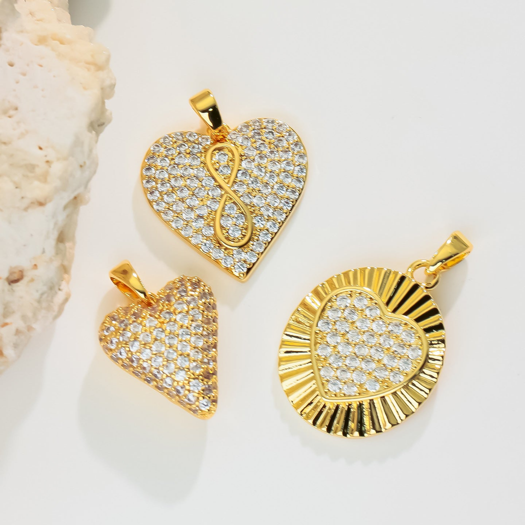 Elvane - Clear-Embellished Heart-Shaped Pendant Only