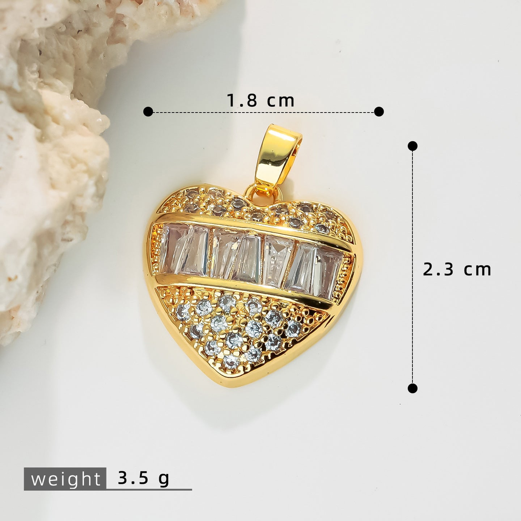 Elvane - Clear-Embellished Heart-Shaped Pendant Only
