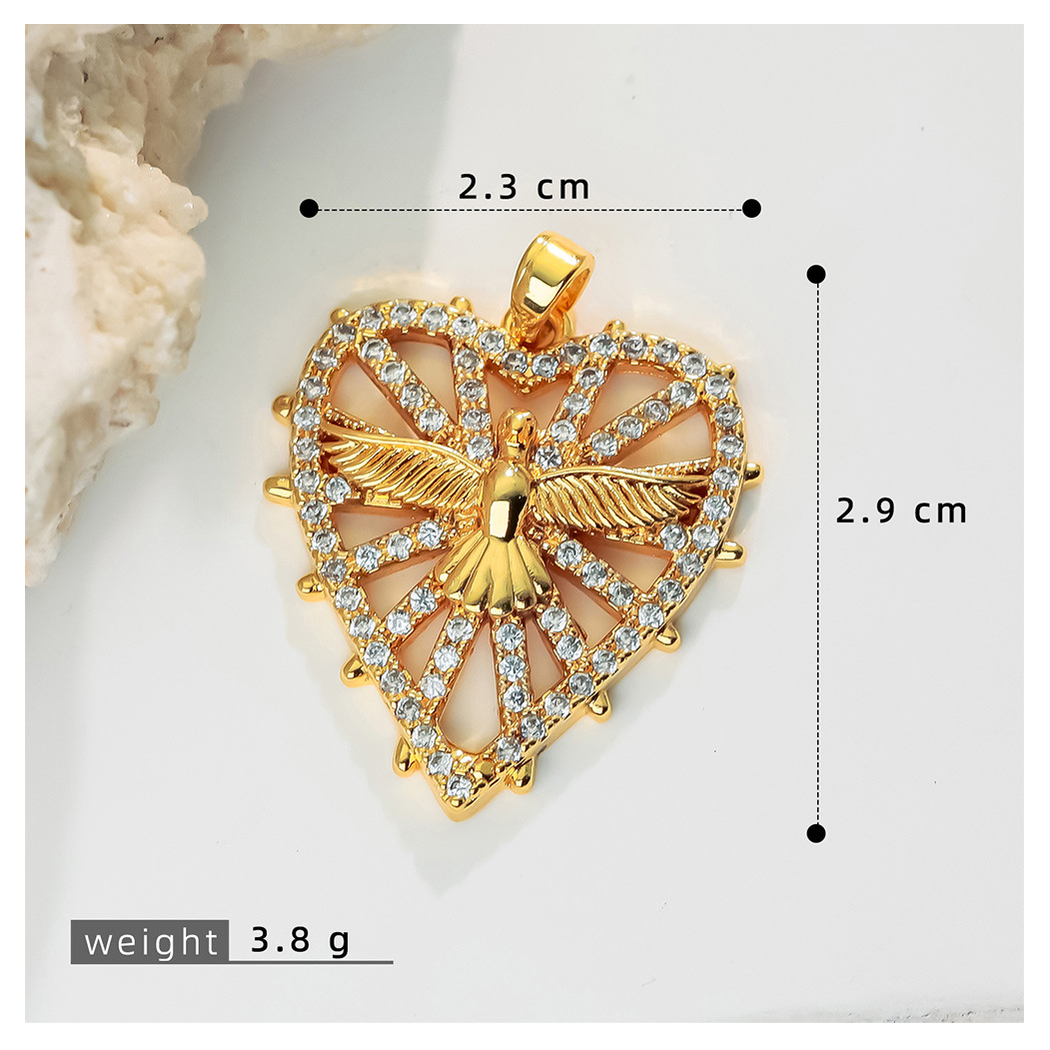 Elvane - Clear-Embellished Heart-Shaped Pendant Only