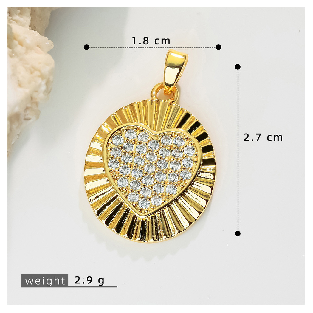 Elvane - Clear-Embellished Heart-Shaped Pendant Only