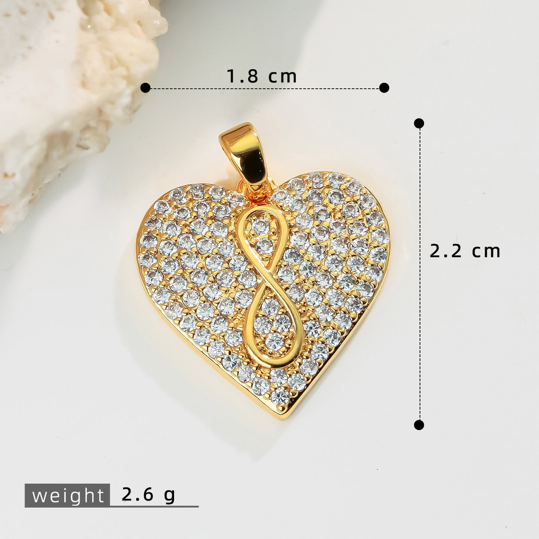 Elvane - Clear-Embellished Heart-Shaped Pendant Only