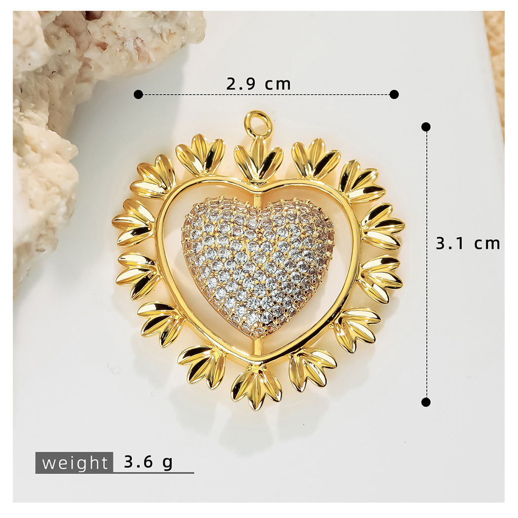Elvane - Clear-Embellished Heart-Shaped Pendant Only