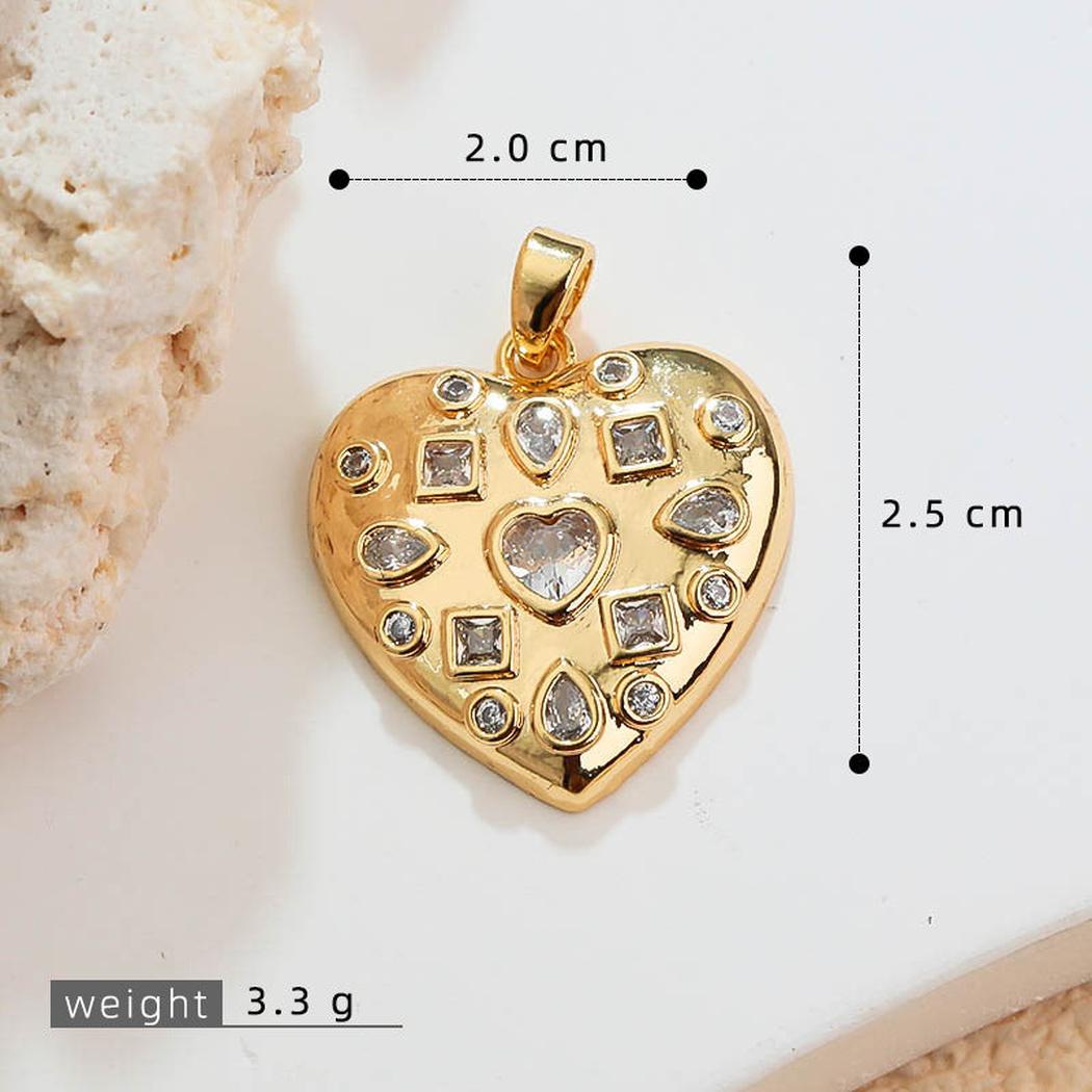 Elvane - Mixed-Cut Heart-Shaped Pendant Only