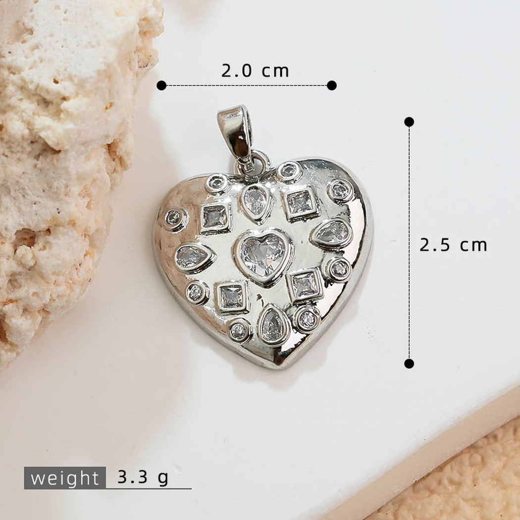 Elvane - Mixed-Cut Heart-Shaped Pendant Only
