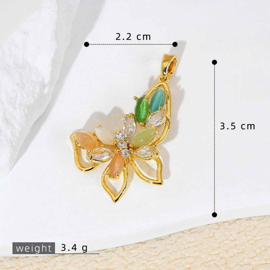 Elvane - Marquise-Cluster Butterfly-Shaped Pendant Only