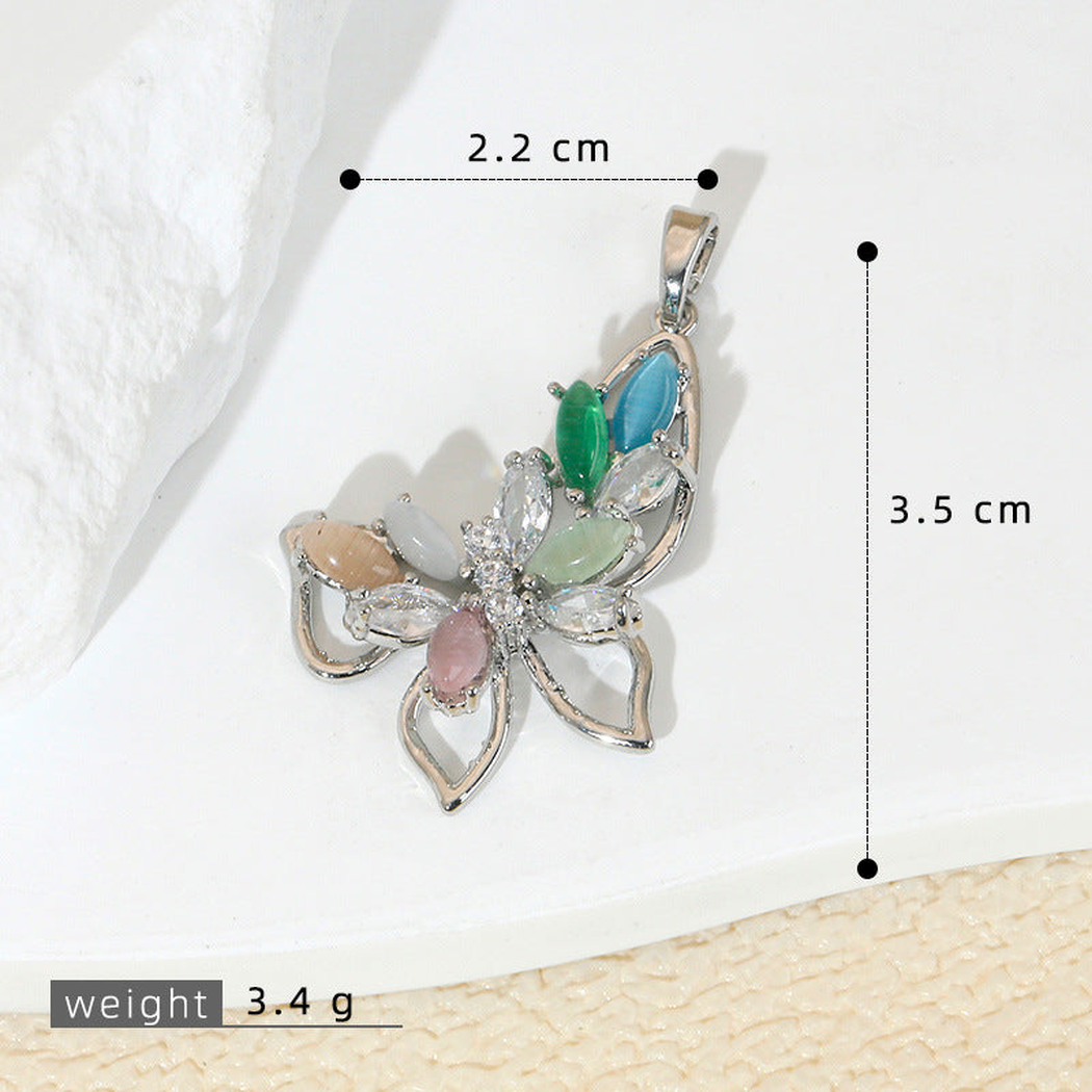 Elvane - Marquise-Cluster Butterfly-Shaped Pendant Only
