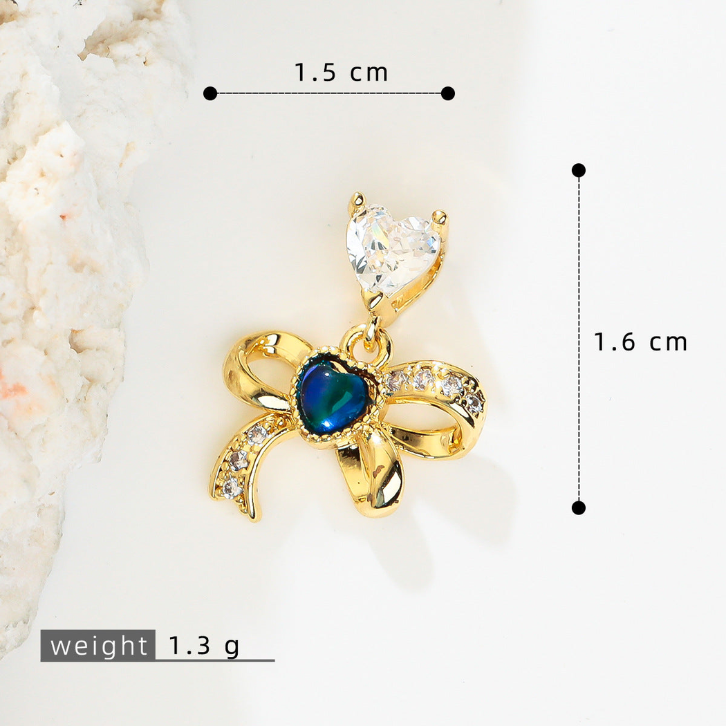 Elvane - Bow-Shaped Heart-Drop Pendant Only