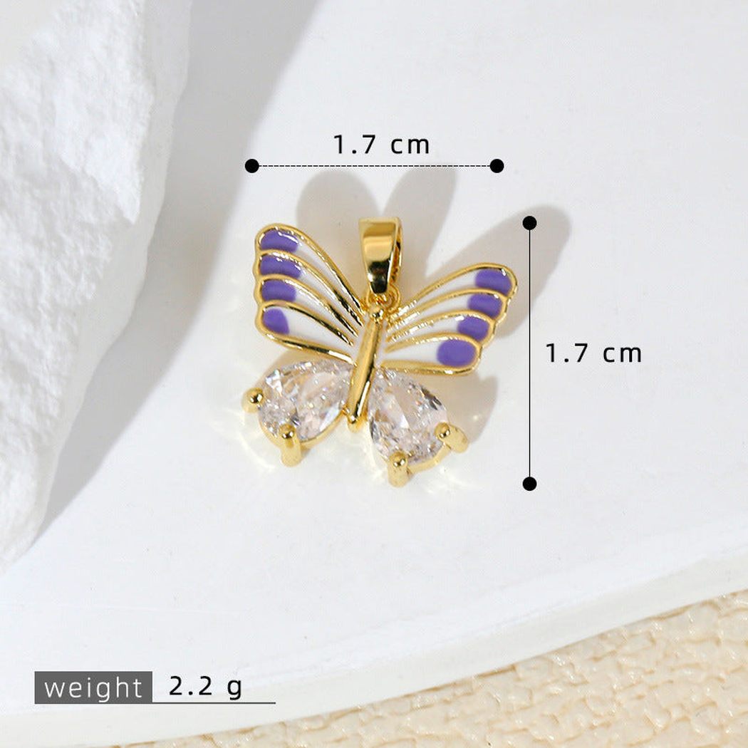Elvane - Striped Butterfly-Shaped Pendant Only