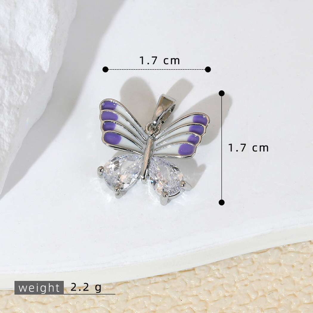 Elvane - Striped Butterfly-Shaped Pendant Only