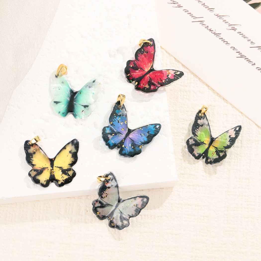 Elvane - Printed Butterfly-Shaped Pendant Only