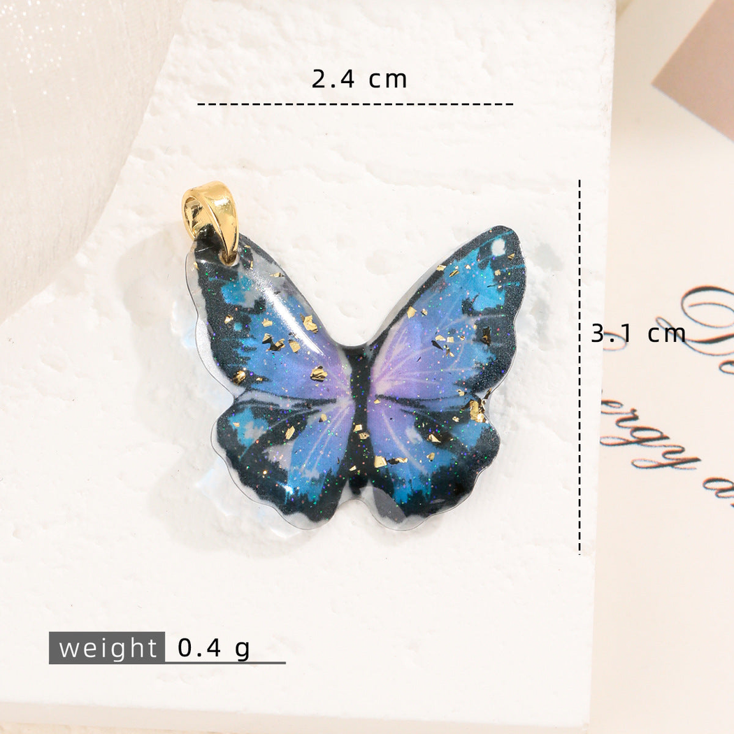Elvane - Printed Butterfly-Shaped Pendant Only
