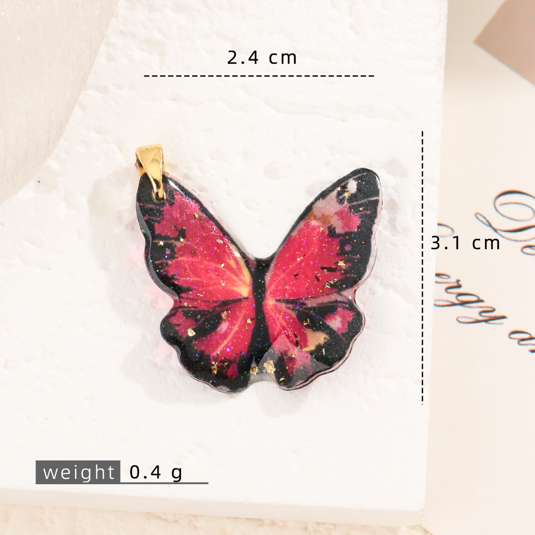 Elvane - Printed Butterfly-Shaped Pendant Only