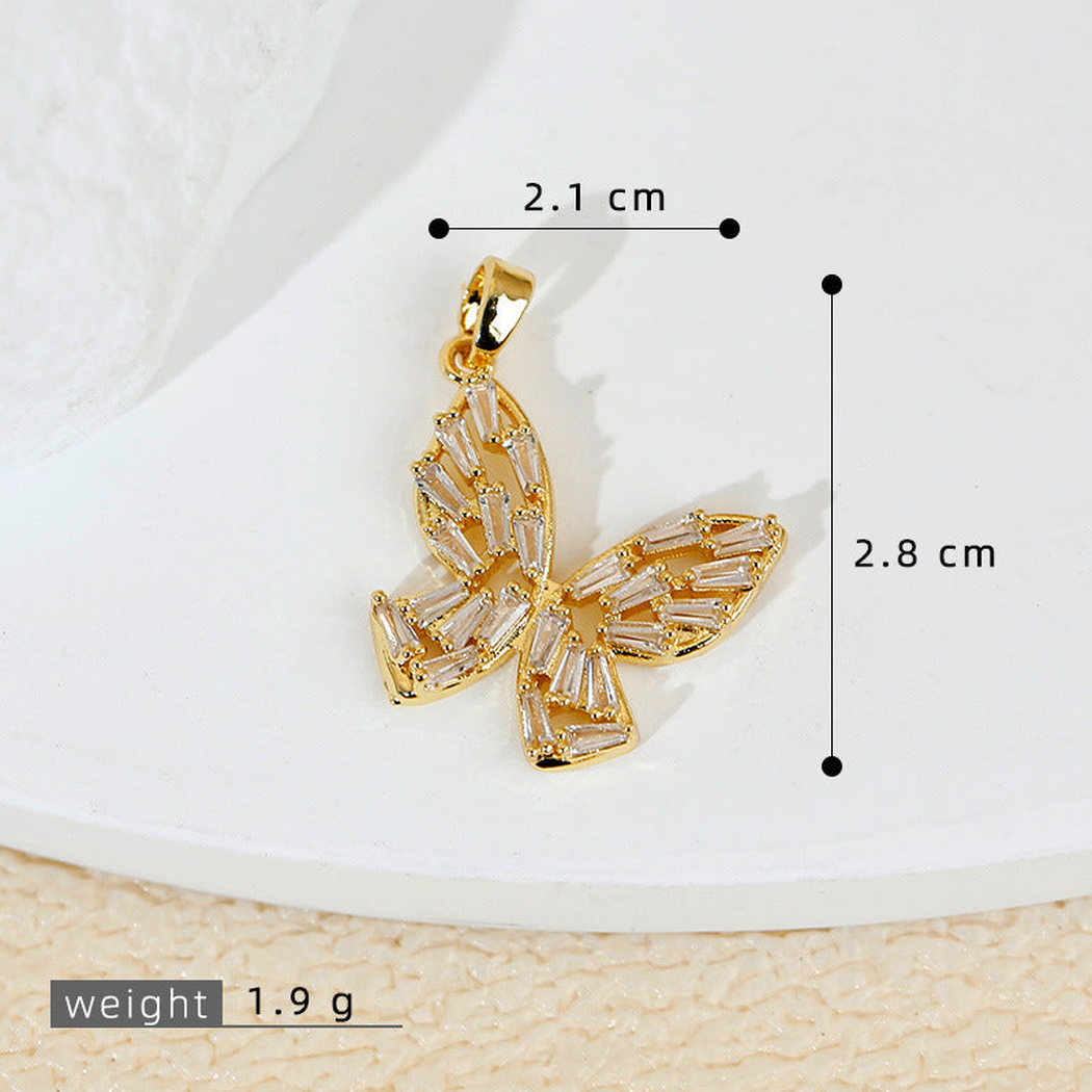 Elvane - Baguette-Accent Butterfly-Shaped Pendant Only