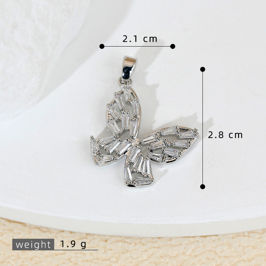 Elvane - Baguette-Accent Butterfly-Shaped Pendant Only