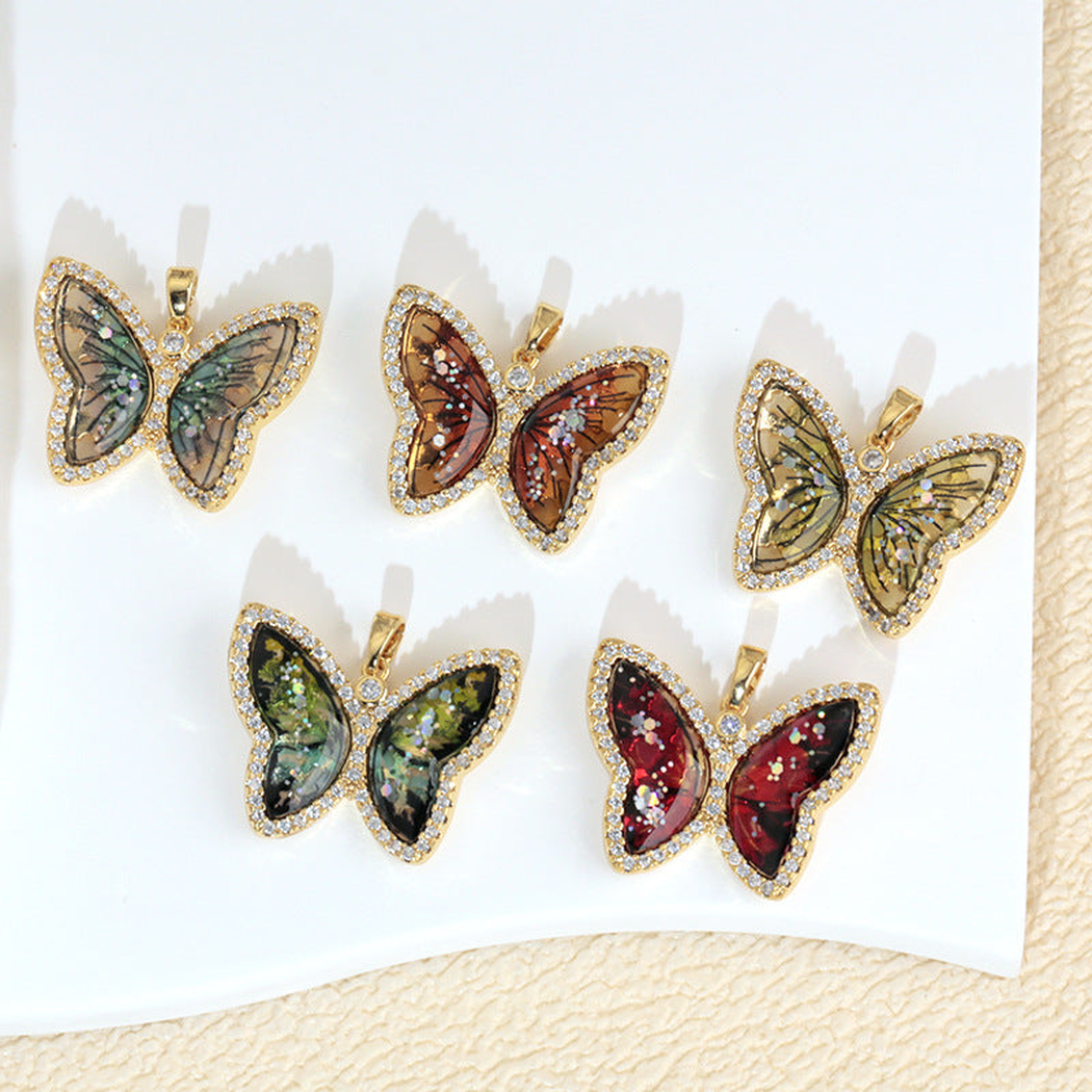 Elvane - Speckled Butterfly-Shaped Pendant Only