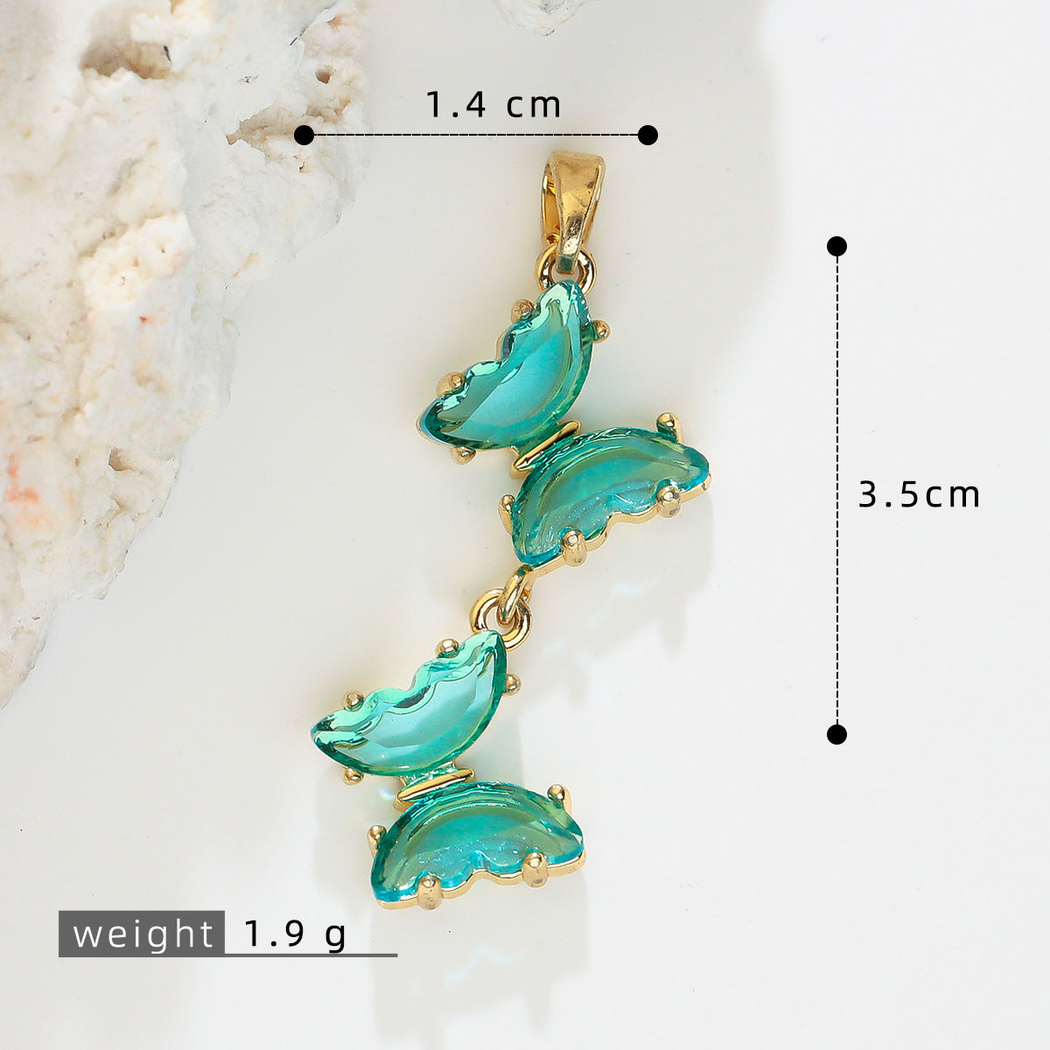 Elvane - Linked Double-Butterfly Pendant Only