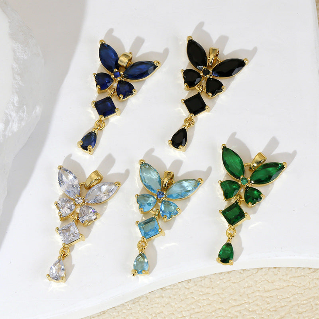 Elvane - Butterfly-Shaped Teardrop-Drop Pendant Only