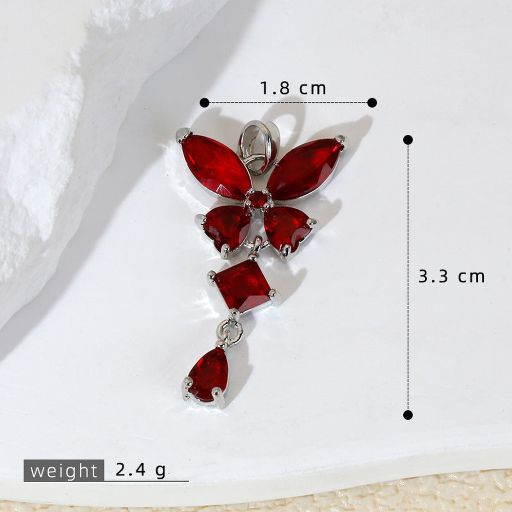 Elvane - Butterfly-Shaped Teardrop-Drop Pendant Only