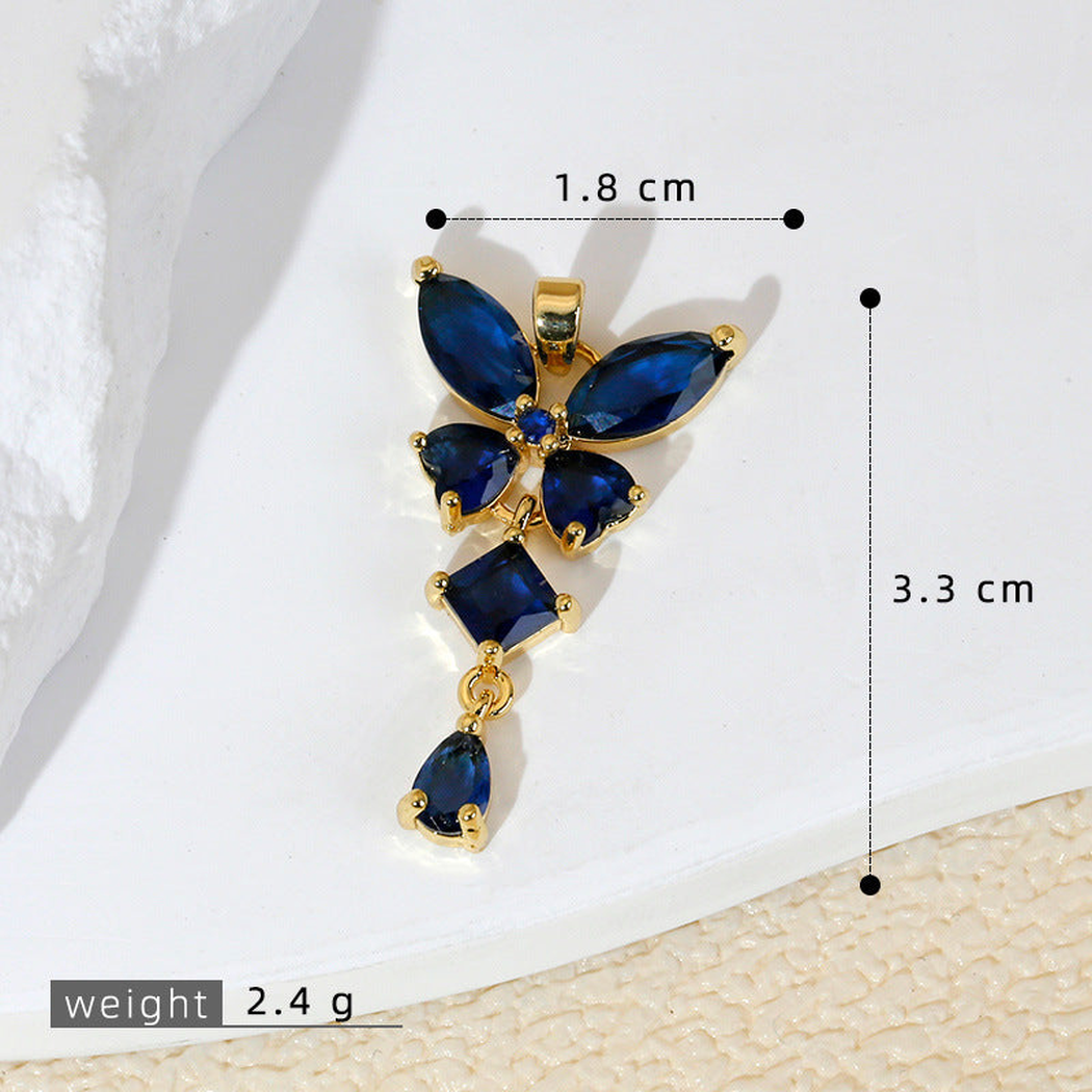 Elvane - Butterfly-Shaped Teardrop-Drop Pendant Only