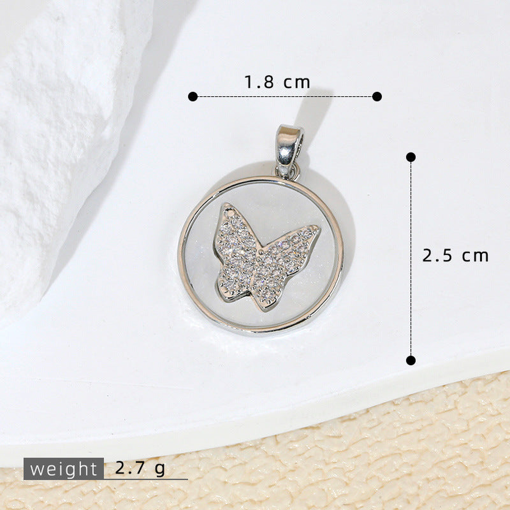 Elvane - Round Butterfly-Motif Pendant Only