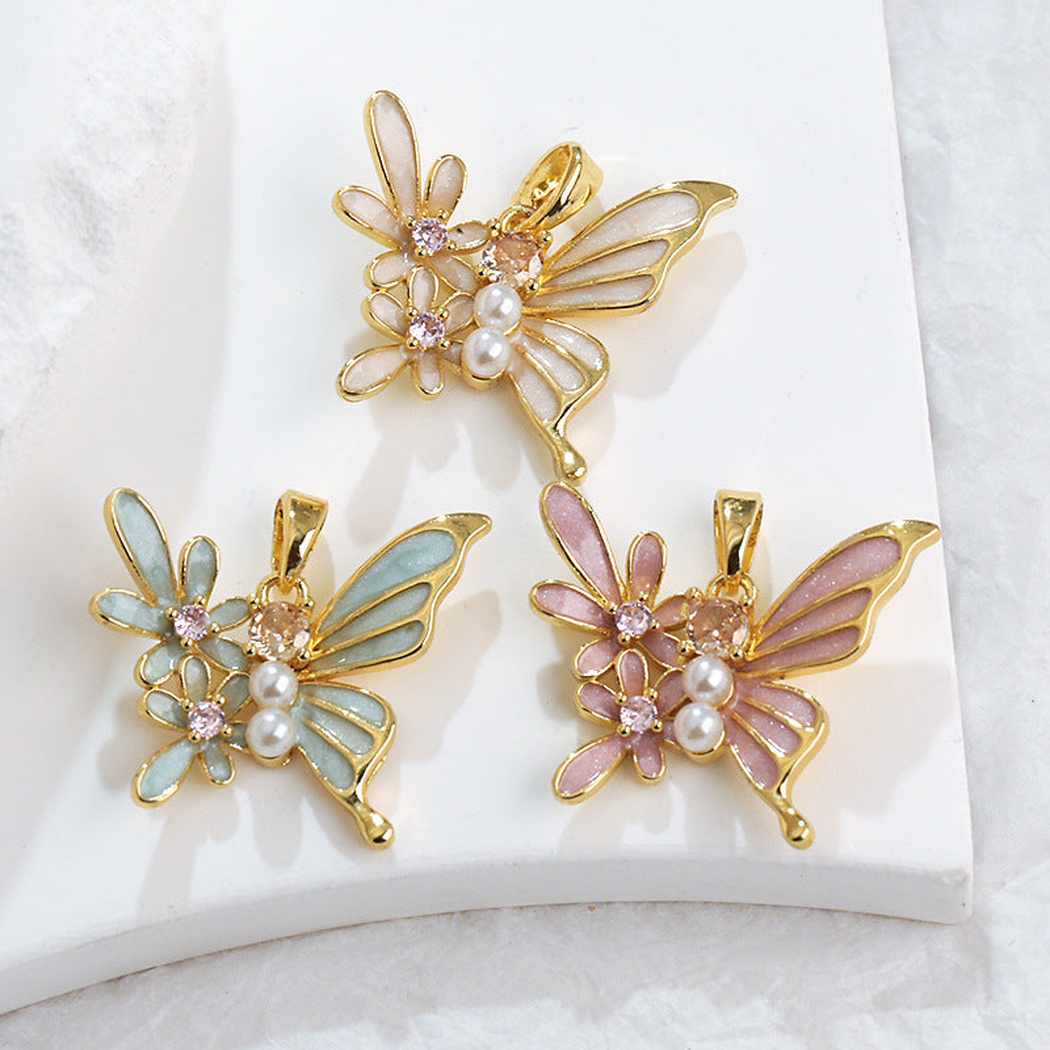 Elvane - Floral Butterfly-Shaped Pendant Only