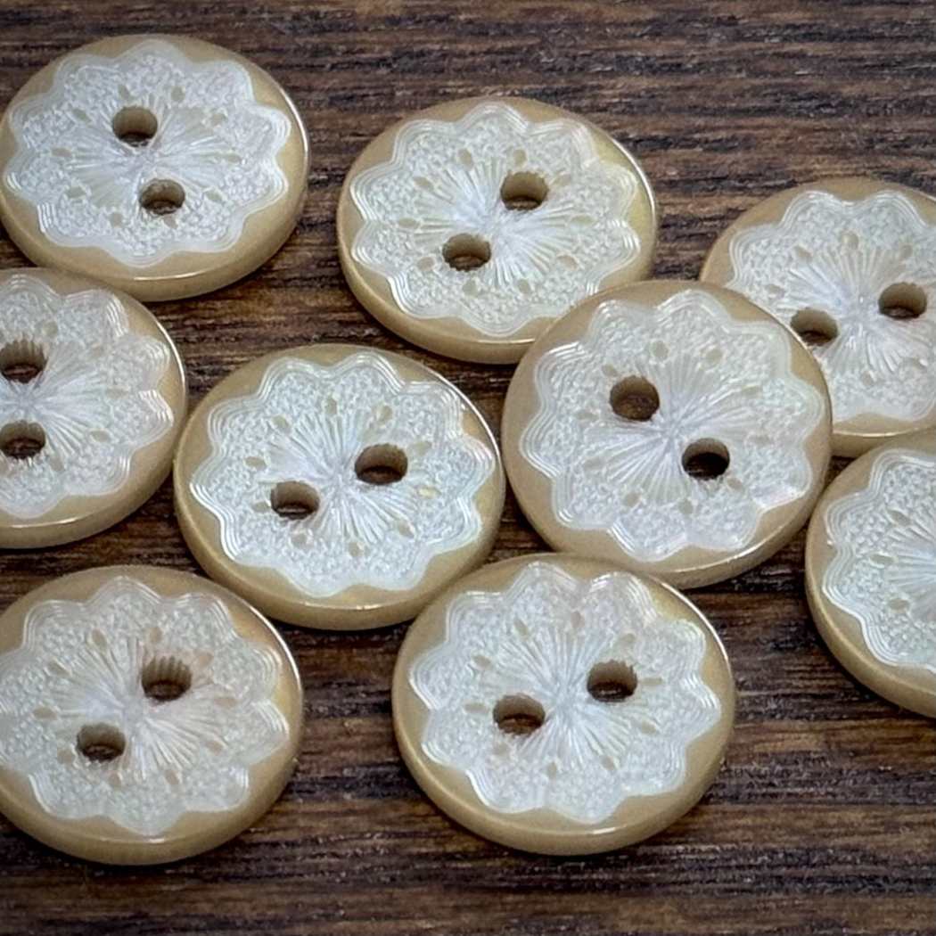 Bunli - DIY 10 Pack Pearly Floral Button