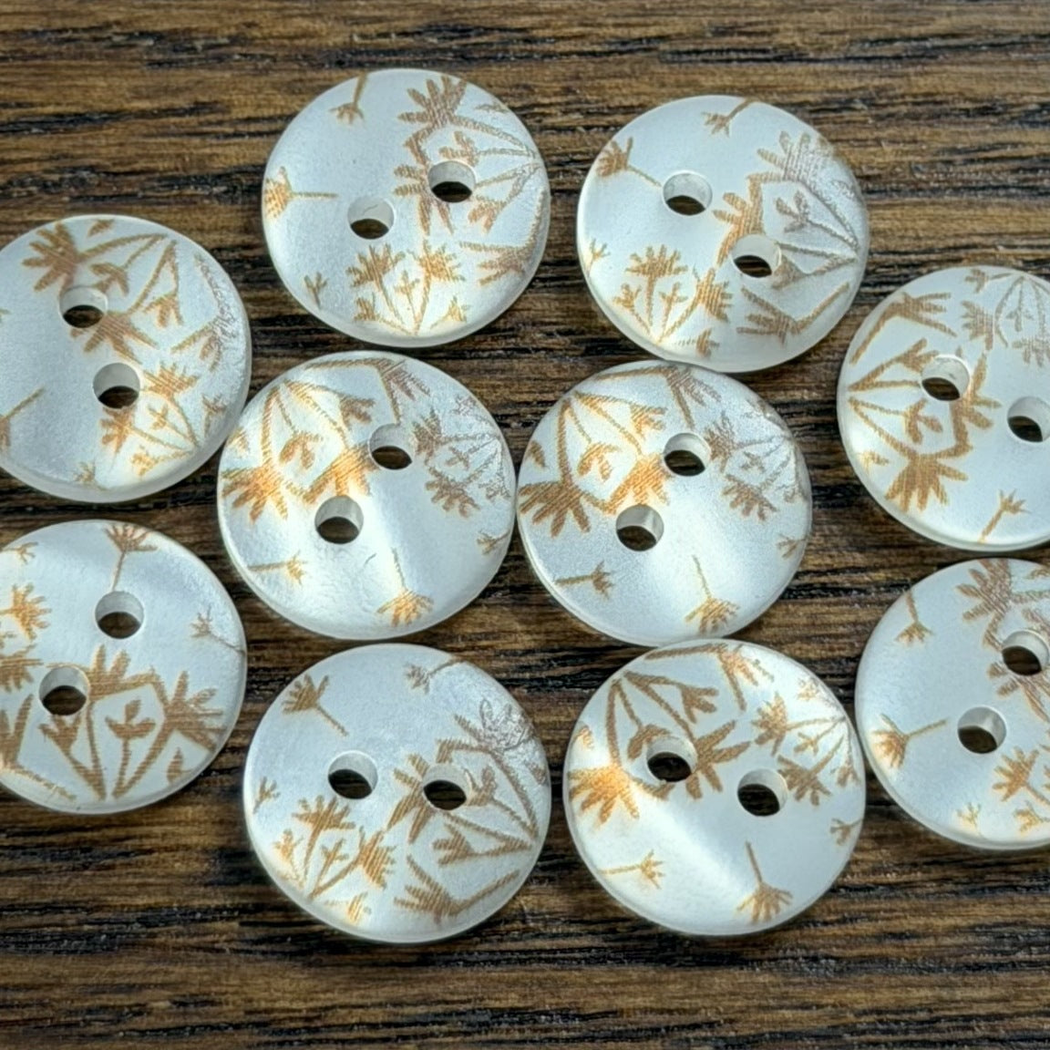 Bunli - DIY 10 Pack Round Dandelion Print Button