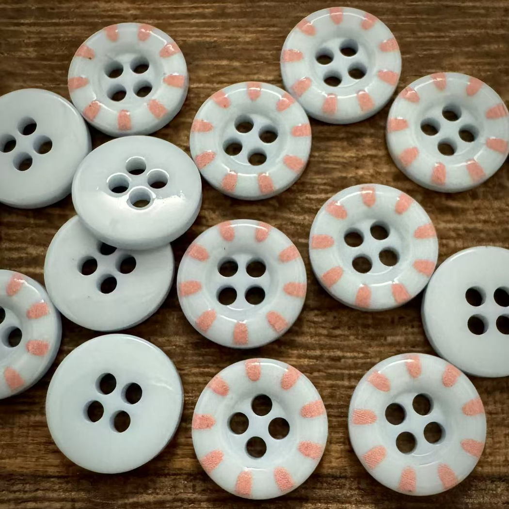 Bunli - DIY 10 Pack Pale Blue Coral Dash Button